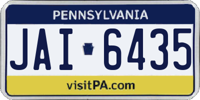 PA license plate JAI6435