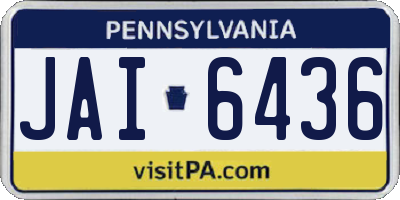 PA license plate JAI6436