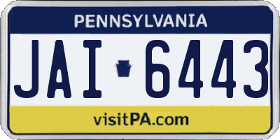 PA license plate JAI6443