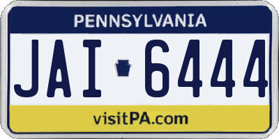 PA license plate JAI6444