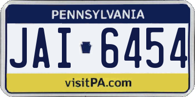 PA license plate JAI6454