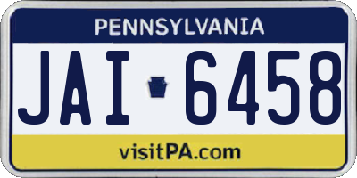 PA license plate JAI6458
