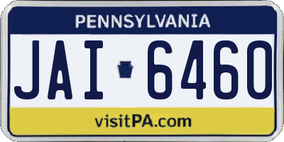 PA license plate JAI6460