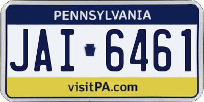 PA license plate JAI6461