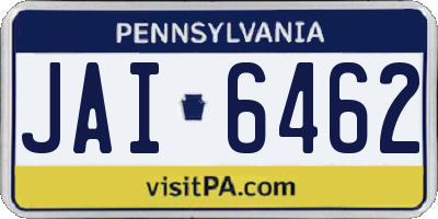 PA license plate JAI6462