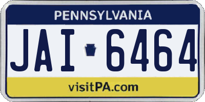 PA license plate JAI6464