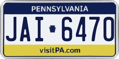 PA license plate JAI6470