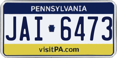 PA license plate JAI6473