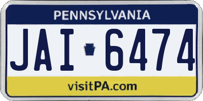 PA license plate JAI6474