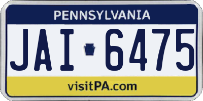 PA license plate JAI6475