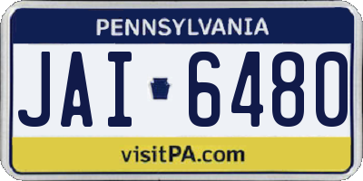 PA license plate JAI6480