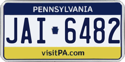 PA license plate JAI6482