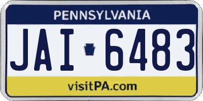 PA license plate JAI6483