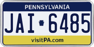 PA license plate JAI6485