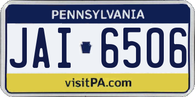 PA license plate JAI6506