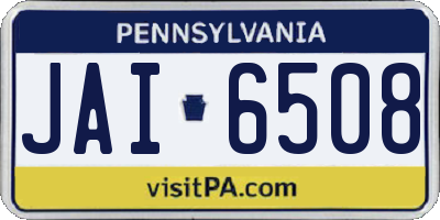 PA license plate JAI6508