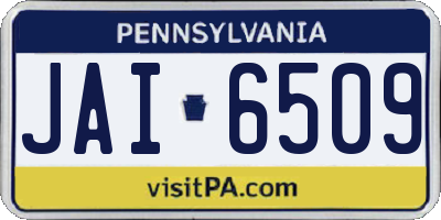 PA license plate JAI6509