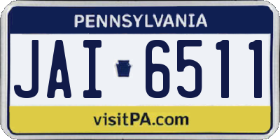 PA license plate JAI6511