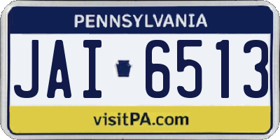 PA license plate JAI6513