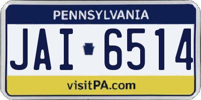 PA license plate JAI6514