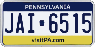 PA license plate JAI6515