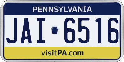 PA license plate JAI6516