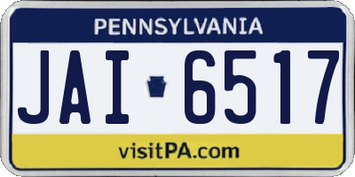PA license plate JAI6517
