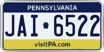 PA license plate JAI6522