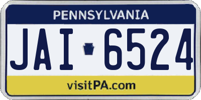 PA license plate JAI6524