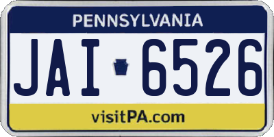 PA license plate JAI6526