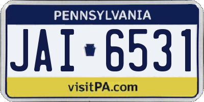 PA license plate JAI6531