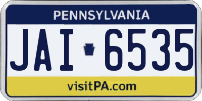 PA license plate JAI6535