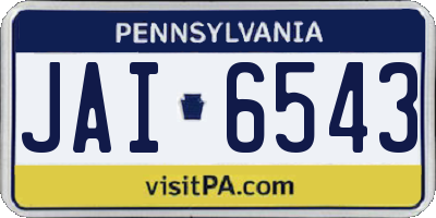 PA license plate JAI6543