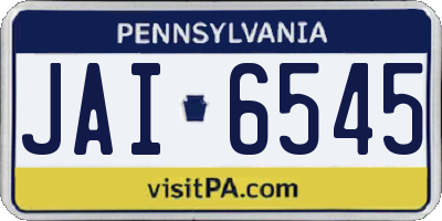 PA license plate JAI6545