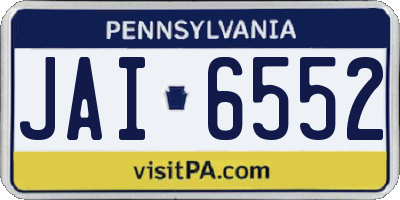 PA license plate JAI6552
