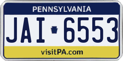 PA license plate JAI6553