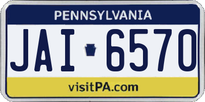 PA license plate JAI6570