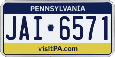 PA license plate JAI6571