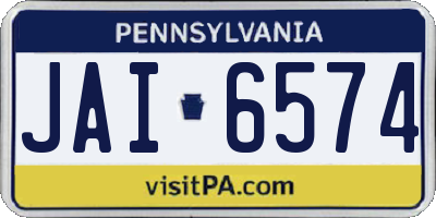 PA license plate JAI6574