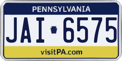 PA license plate JAI6575