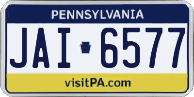 PA license plate JAI6577