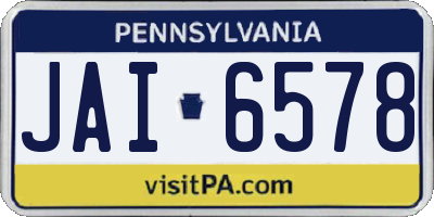 PA license plate JAI6578