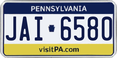 PA license plate JAI6580