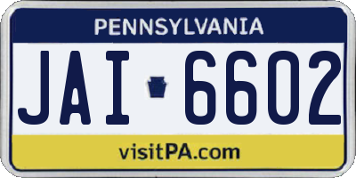 PA license plate JAI6602