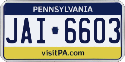 PA license plate JAI6603