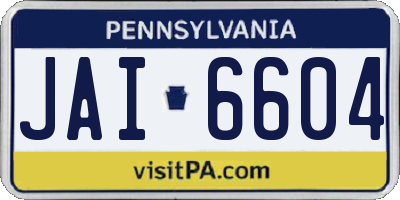 PA license plate JAI6604