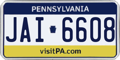 PA license plate JAI6608