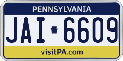 PA license plate JAI6609