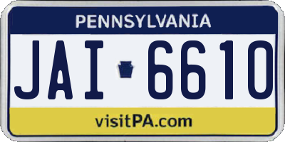 PA license plate JAI6610