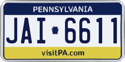 PA license plate JAI6611